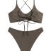ZAFUL Women's Two-Piece Scoop Neck Bikini Crop Top Criss Cross Push Up Bikini Set Tanks Top Bathing Suit