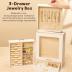 Homde Jewelry Organizer Girls Women Jewelry Box for Necklaces Rings Earrings Gift Jewelry Storage Case (White + Gold)