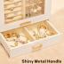 Homde Jewelry Organizer Girls Women Jewelry Box for Necklaces Rings Earrings Gift Jewelry Storage Case (White + Gold)