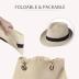 Straw Fedora Hat for Women Men Short Brim Panama Hat Roll Up Trilby Summer Beach Sun Hat UPF 50+