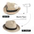 Straw Fedora Hat for Women Men Short Brim Panama Hat Roll Up Trilby Summer Beach Sun Hat UPF 50+