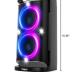 Portable Bluetooth Party Speaker: 160W Peak Powerful Loud Sound Deep Bass Wireless Boombox Large Subwoofer 15 Hours Battery Life Fast Charging with Led Light Show for Outdoor Camping Backyard