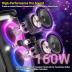 Portable Bluetooth Party Speaker: 160W Peak Powerful Loud Sound Deep Bass Wireless Boombox Large Subwoofer 15 Hours Battery Life Fast Charging with Led Light Show for Outdoor Camping Backyard