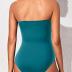 Holipick Women Strapless One Piece Swimsuits Tummy Control Bandeau Bathing Suits Retro Slimming Swimwear
