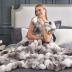 Cozy Bliss Faux Fur Throw Blanket for Couch, Fuzzy Soft Plush Thick Bubble Blanket for Sofa Bedroom Living Room, 50 * 60 Inches Tie-dye Taupe