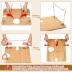 Picnic Basket with Foldable Wine Table Kit, Handmade Wicker Basket with Lid Handle Portable Bamboo Tray Table for 2 Outdoor Camping Picnic Wine Set Gift for Couples