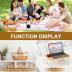 Picnic Basket with Foldable Wine Table Kit, Handmade Wicker Basket with Lid Handle Portable Bamboo Tray Table for 2 Outdoor Camping Picnic Wine Set Gift for Couples