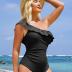 Dokotoo Womens One Piece Swimsuits One Shoulder Ruffle Bathing Suits