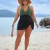 Blooming Jelly Women Plus Size Swim Dress Swimsuit One Piece Tummy Control Bathing Suits Modest Criss Cross Swim Suits