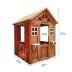 Outdoor Playhouse for 3-8 Years Boys Girls with Flowerpot Holder Window Pretend Play Wooden Cottage Playhouse for Outdoor Garden Lawn Patio Yard 42 x 46 x 55in Gold