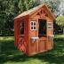 Outdoor Playhouse for 3-8 Years Boys Girls with Flowerpot Holder Window Pretend Play Wooden Cottage Playhouse for Outdoor Garden Lawn Patio Yard 42 x 46 x 55in Gold