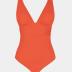 CUPSHE Women's One Piece Swimsuit Wide Straps V Neck Ruched Textured Ribbed Twist Back