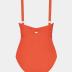CUPSHE Women's One Piece Swimsuit Wide Straps V Neck Ruched Textured Ribbed Twist Back