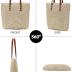 Straw Beach Bag Leather Tote Bag for Women Beach Purse Shoulder Woven Crochet Bag Purses for Women 2024 Clutch Purses Beach