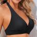 Holipick Women Halter Bikini Top Push Up Bathing Suit Top V Neck Full Coverage Swimsuit Top Only