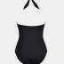 CUPSHE Women's One Piece Swimsuit Halter V Neck Tummy Control Sculpting Slimming Bathing Suit