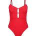 CUPSHE Women's One Piece Swimsuit Scoop Neck Adjustable Straps Cutout Back Self Tie Bathing Suit