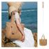 Straw Beach Tote Bag for Women,Raffia Woven Shoulder Handbags for Summer Vacation 2024