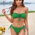 ZAFUL Women's Bandeau Bikini Set O Ring Strapless Swimsuit Tie Side Swimwear Halter Two Piece Bathing Suit