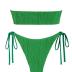 ZAFUL Women's Bandeau Bikini Set O Ring Strapless Swimsuit Tie Side Swimwear Halter Two Piece Bathing Suit
