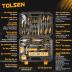 TOLSEN 89-Piece Tool Set Household Tool Kit, Hammer Screwdrivers Set, Tool Kit with Drill Bits, Socket Wrench Set, Hex Key Set, Tape Measure, with Plastic Toolbox Storage Case
