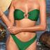 ZAFUL Womens Bandeau Bikini Set Metallic Sparkly O Ring Lace Up High Cut Tanga Sexy Bathing Suit Swimwear