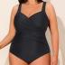 Tempt Me Plus Size One Piece Swimsuits for Women Tummy Control Retro Bathing Suit Cross Front Swimwear