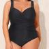 Tempt Me Plus Size One Piece Swimsuits for Women Tummy Control Retro Bathing Suit Cross Front Swimwear