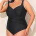 Tempt Me Plus Size One Piece Swimsuits for Women Tummy Control Retro Bathing Suit Cross Front Swimwear