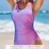 CUPSHE Women's One Piece Swimsuit Bathing Suit Scoop Neck Ruched Double Adjustable Straps Cutout O Ring