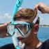 Greatever Snorkel Set Pano 3 Window Snorkel Mask Adult, Panoramic Wide View, Anti-Fog Scuba Diving Mask, Anti-Leak Snorkel Goggles Dry Top Snorkel, Professional Snorkeling Gear for Adults