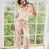 Ekouaer Womens Silk Pajamas Set Print Satin PJs Set Two Piece Pj Sets Sleepwear Loungewear Short Sleeve Lounge Set