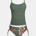 CUPSHE Women's Tankini Sets Two Piece Swimsuit Scoop Neck Ruched Adjustable Straps Drawstring Mid Rise