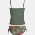 CUPSHE Women's Tankini Sets Two Piece Swimsuit Scoop Neck Ruched Adjustable Straps Drawstring Mid Rise