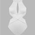 CUPSHE Women's One Piece Swimsuit High Neck Cutout Ribbed Texture Back Hook Hollow Wrapped