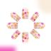 Coffin Shaped Press on Nails Short Square White Fake Nails with Flowers Designs Full Cover Stick on Nails Spring Summer Small Floral Acrylic False Nails Cute Glue on Nails for Women 24Pcs