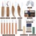 Ninonly 17Pcs Wood Carving Tools, Wood Carving Kit for Beginner, Wood Whittling Kit with 6Pcs Carbon Steel Wood Carving Knife, Gloves Wood Carving Set Knife Sharpener for Spoon Bowl Kuksa Cup