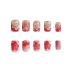 Short Press on Nails Square French Tip Fake Nails Full Cover Pink White Flower False Nails with Designs Glossy Glue on Nails Spring Summer Acrylic Nails Artificial Nails for Women Girls 24Pcs