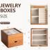 Clasin Home Jewelry Box with Glass Lid, 2 Layer Jewelry Organizer for Women, Solid Wooden Jewelry Box Display for Ring Earrings Necklace Bracelet, Pine Wood Jewelry Boxes Vintage Style for Gifts