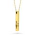 Personalized Vertical Bar Necklace for Women 4 Sides Engraved Custom 18K Gold Plated,Name Necklace 925 Sterling Silver Customized Jewelry Christmas Gifts for Mom