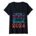 Womens Summer Sunglass Florida Treasure Island Beach 2024 V-Neck T-Shirt