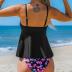 CUPSHE Women's Tankini Sets Two Piece Swimsuit Scoop Neck Mid Rise Adjustable Straps Ruffled Hem