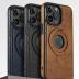 VAUSERDY Magnetic for iPhone 13 Pro Max Leather Case,Invisible Stand [Compatible with Magsafe] Slim Kickstand Phone Cove (Brown, iPhone 13 Pro Max)