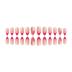 Summer Press on Nails Almond Fake Nails Colorful Glue on Nails with Design Glossy Acrylic Nails Full Cover Glossy Stick on Nails Artificial Nails for Women Girls (Pink French tip)