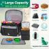 IGOLUMON Dog Travel Bag Large Pet Travel Bags Set for Supplies Weekend Dog Travel Kit Tote Organizer Multi-Pockets Dog Food Travel Bag with 2 Extra Large Food Containers, 2 Dog Bowls, 1 Feeding Mat