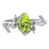 Wasee August Birthstone Ring 925 Sterling Silver Peridot Ring Pear Shaped Leaf Promise Ring for Her Birthday Anniversary Mother's Day Jewelry Gifts for Women,Ring Size 7