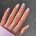 6 Packs (144 Pcs) Press on Nails Medium, Jsiallye French Tip Press on Nails with Flower Design Square, Glue on Nails in 12 Sizes - 24 Fake Nails Kit, Summer Collection Stick on Nails for Women