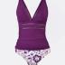 CUPSHE Women's Tankini Sets Two Piece Swimsuits Mid Rise V Neck Adjustable Straps Back Hook Cutout Cheeky