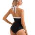 SUUKSESS Women Sexy Tummy Control One Piece Swimsuit Halter Retro Bathing Suit
