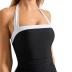 SUUKSESS Women Sexy Tummy Control One Piece Swimsuit Halter Retro Bathing Suit